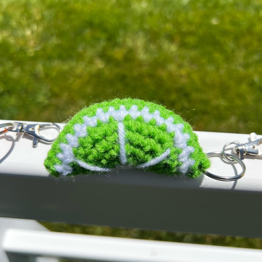 Custom Bundle of 3 Hand Crocheted Lime Keychains - Picture 7 of 16